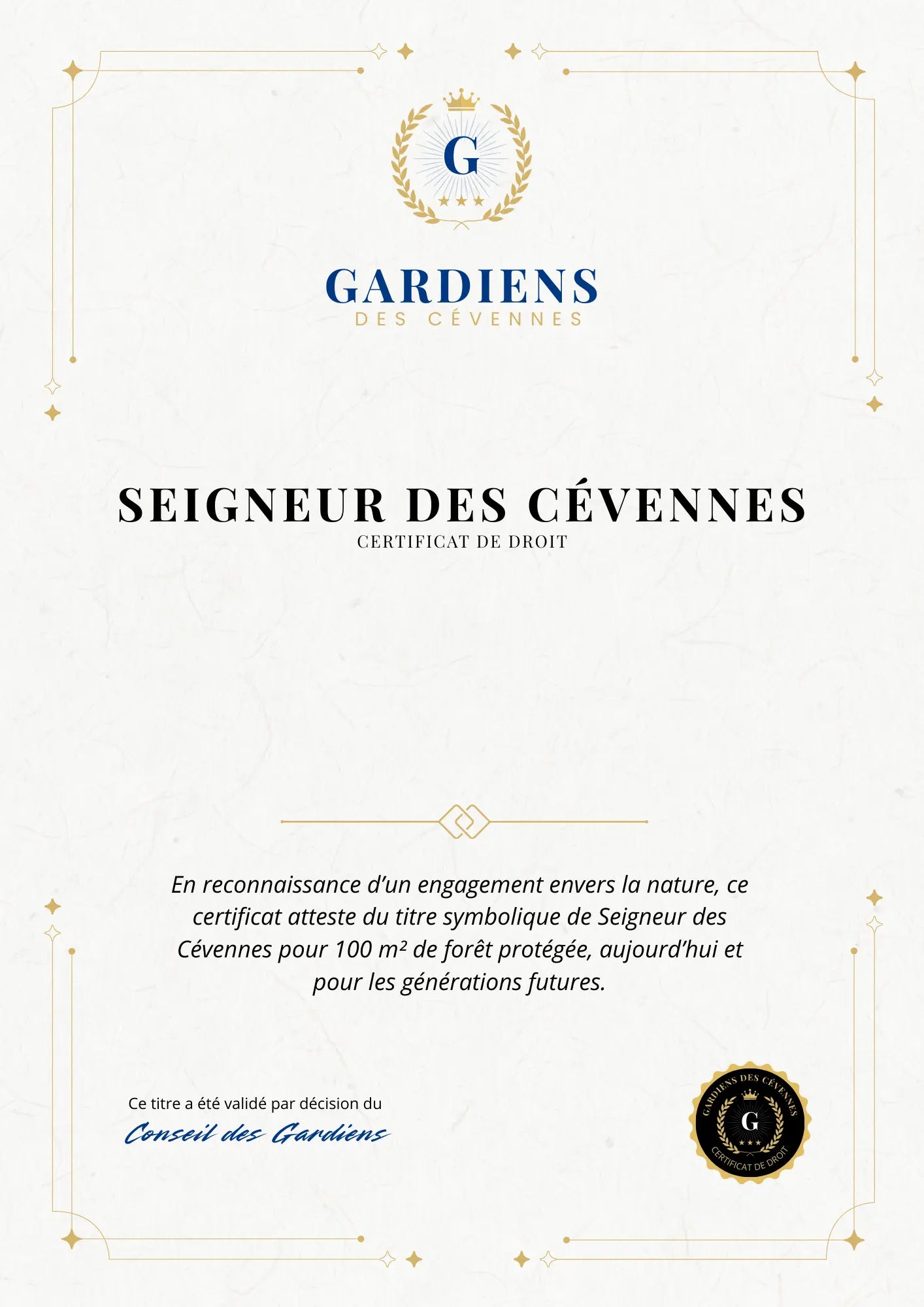 100 m² - Seigneur ou Dame des Cévennes - Coffret Cadeau de Luxe